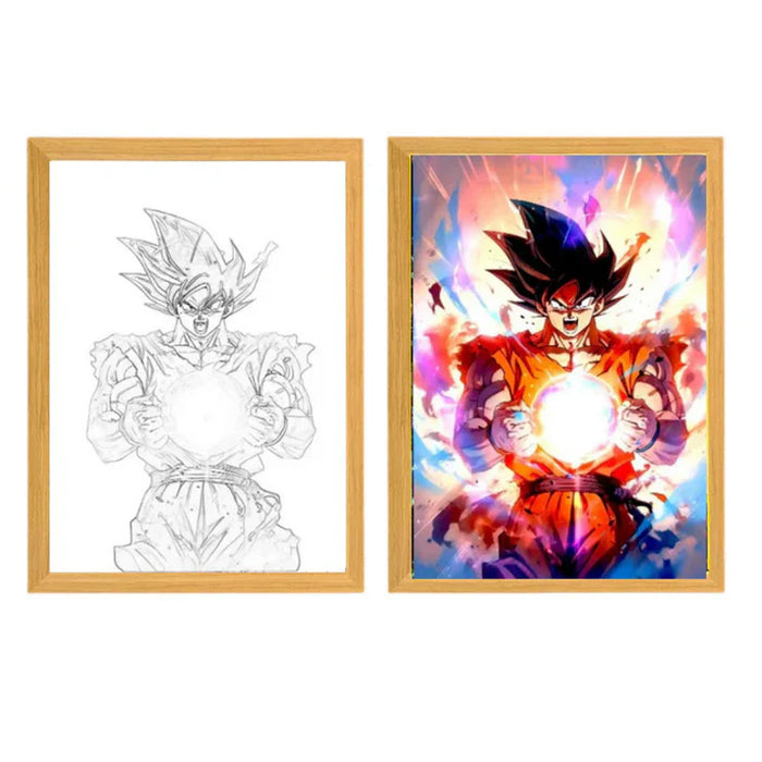 Cuadro de Luz LED Goku: "El Poder del Kamehameha"