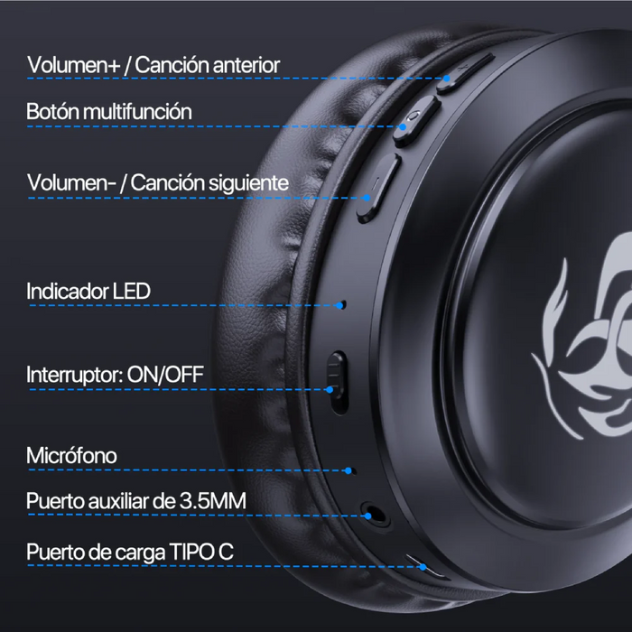 Audífonos Inalámbricos 1 Hora 3.5 mm + Micrófono